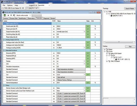 Setting the parameters and commands.
