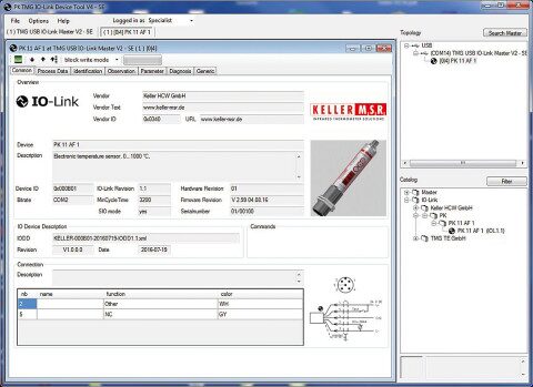 Właściwości podłączonego urządzenia IO.