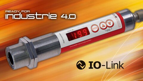 Pyrometer với giao diện IO-Link, đầu ra analog và tiếp điểm chuyển mạch.